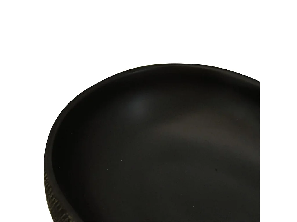 Vasque à poser Lavabo | Bac à laver noir ovale 59x40x14 cm céramique