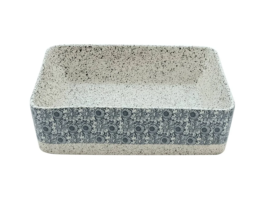 Vasque à poser Lavabo | Bac à laver gris/bleu rectangulaire 46x35,5x13 cm céramique