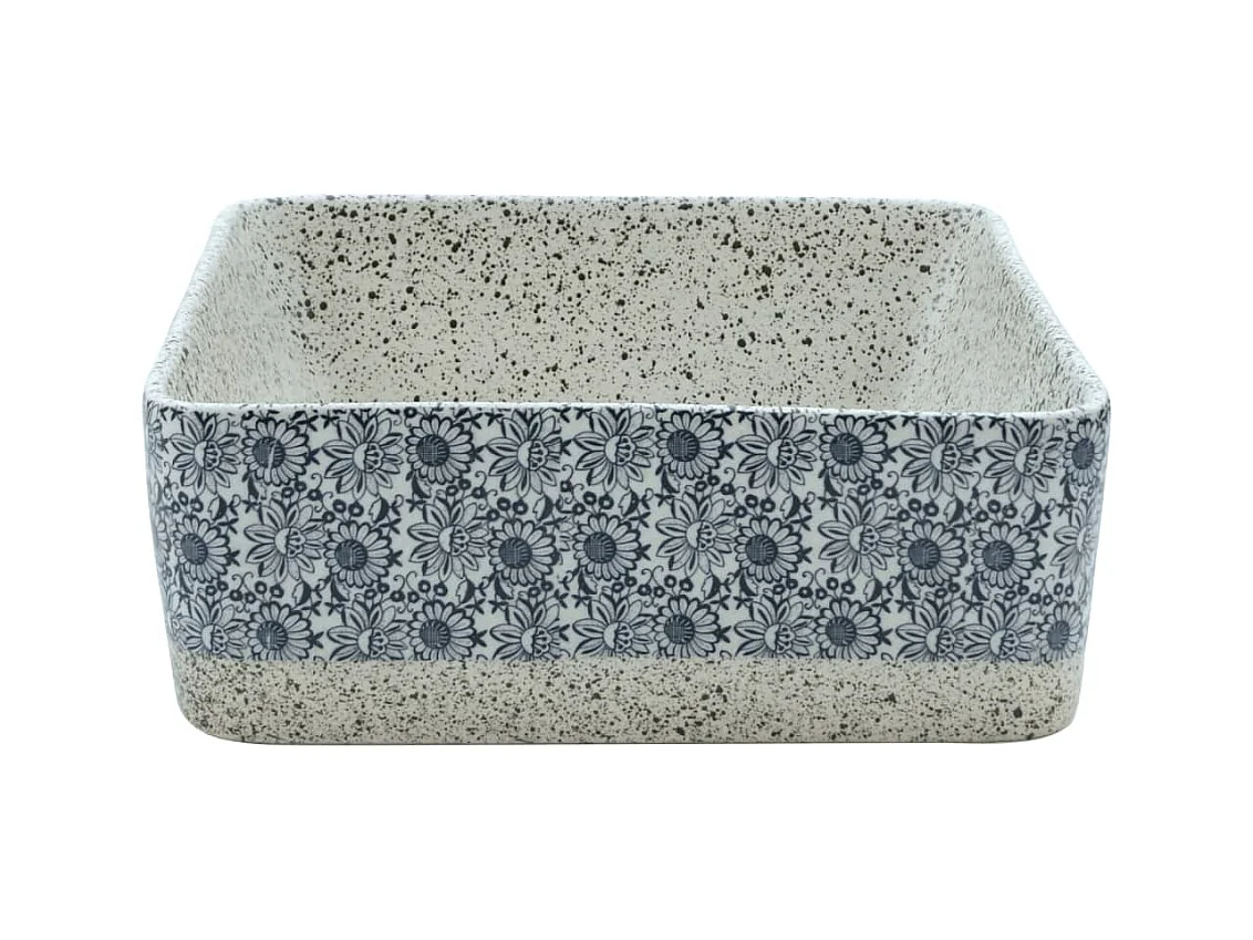 Vasque à poser Lavabo | Bac à laver gris/bleu rectangulaire 46x35,5x13 cm céramique