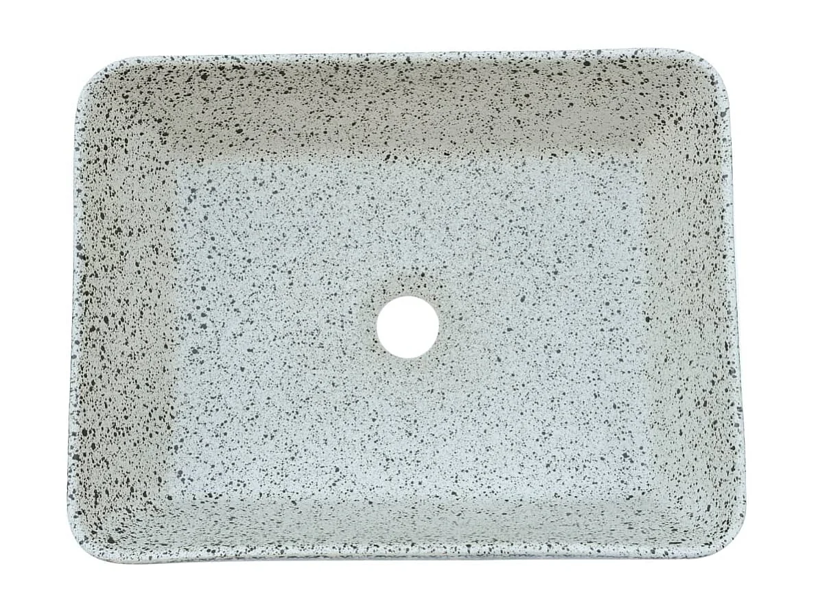 Vasque à poser Lavabo | Bac à laver gris/bleu rectangulaire 46x35,5x13 cm céramique