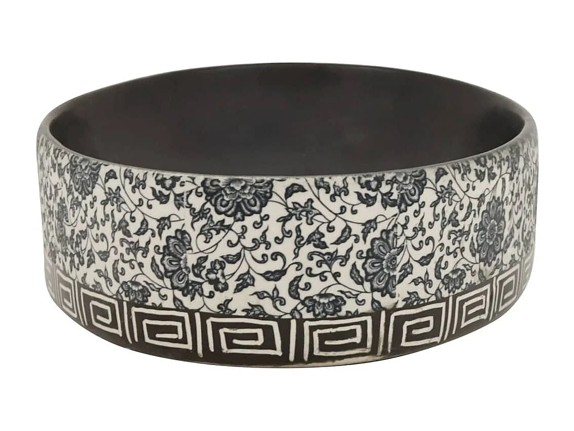 Vasque à poser Lavabo | Bac à laver noir et bleu ovale 56,5x36,5x13,5 cm céramique