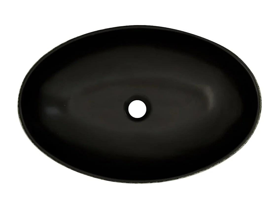 Vasque à poser Lavabo | Bac à laver noir et bleu ovale 56,5x36,5x13,5 cm céramique