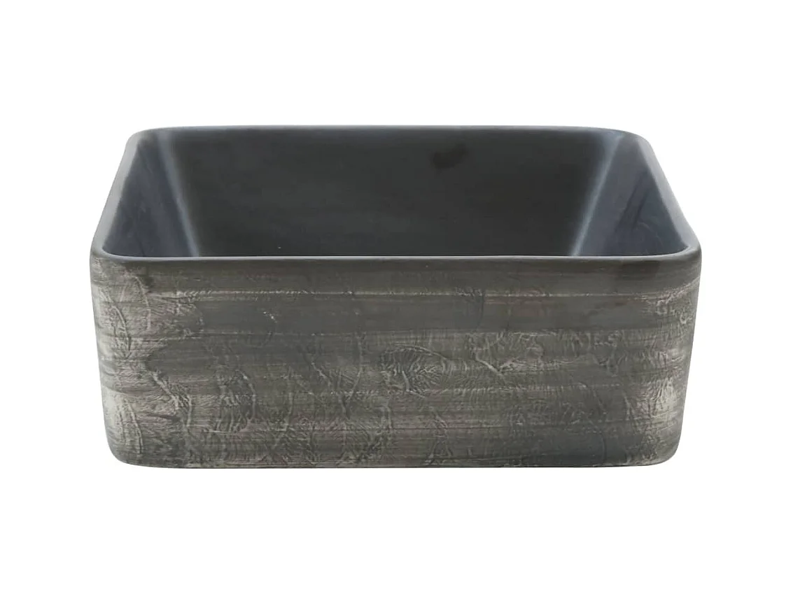 Vasque à poser Lavabo | Bac à laver noir et marron rectangulaire céramique