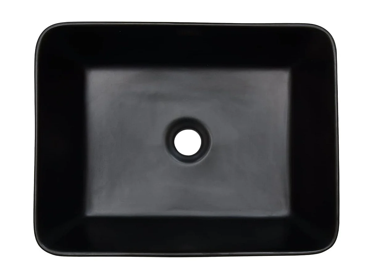 Vasque à poser Lavabo | Bac à laver noir et marron rectangulaire céramique