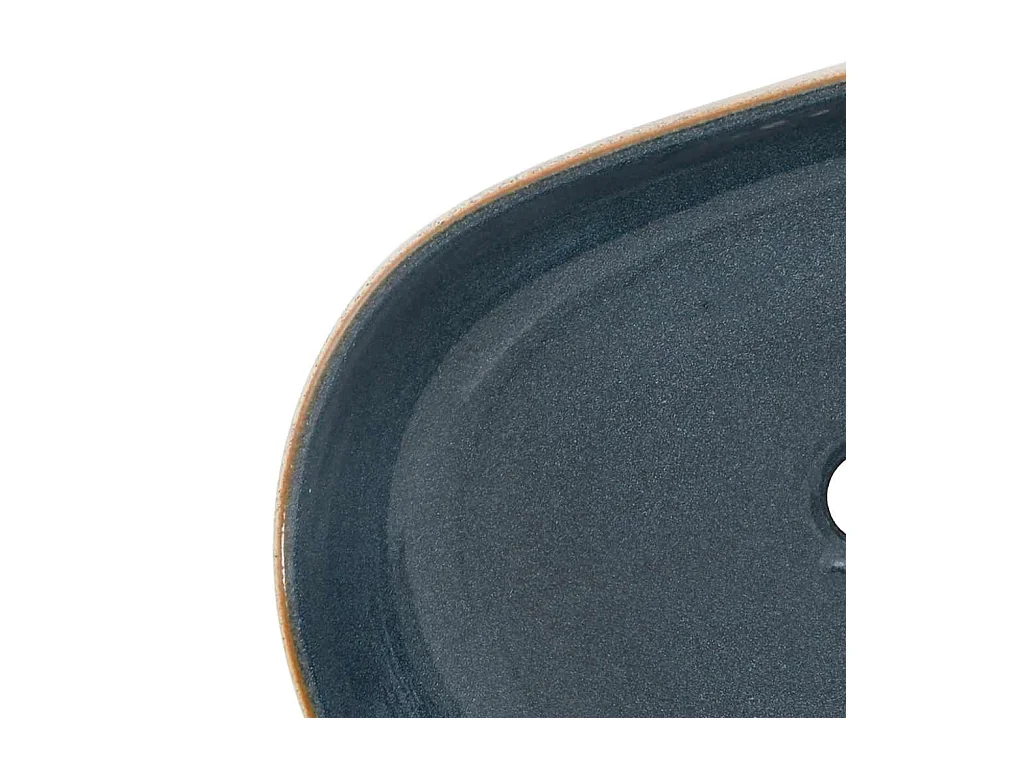 Vasque à poser Lavabo | Bac à laver sable et bleu ovale 59x40x14 cm céramique