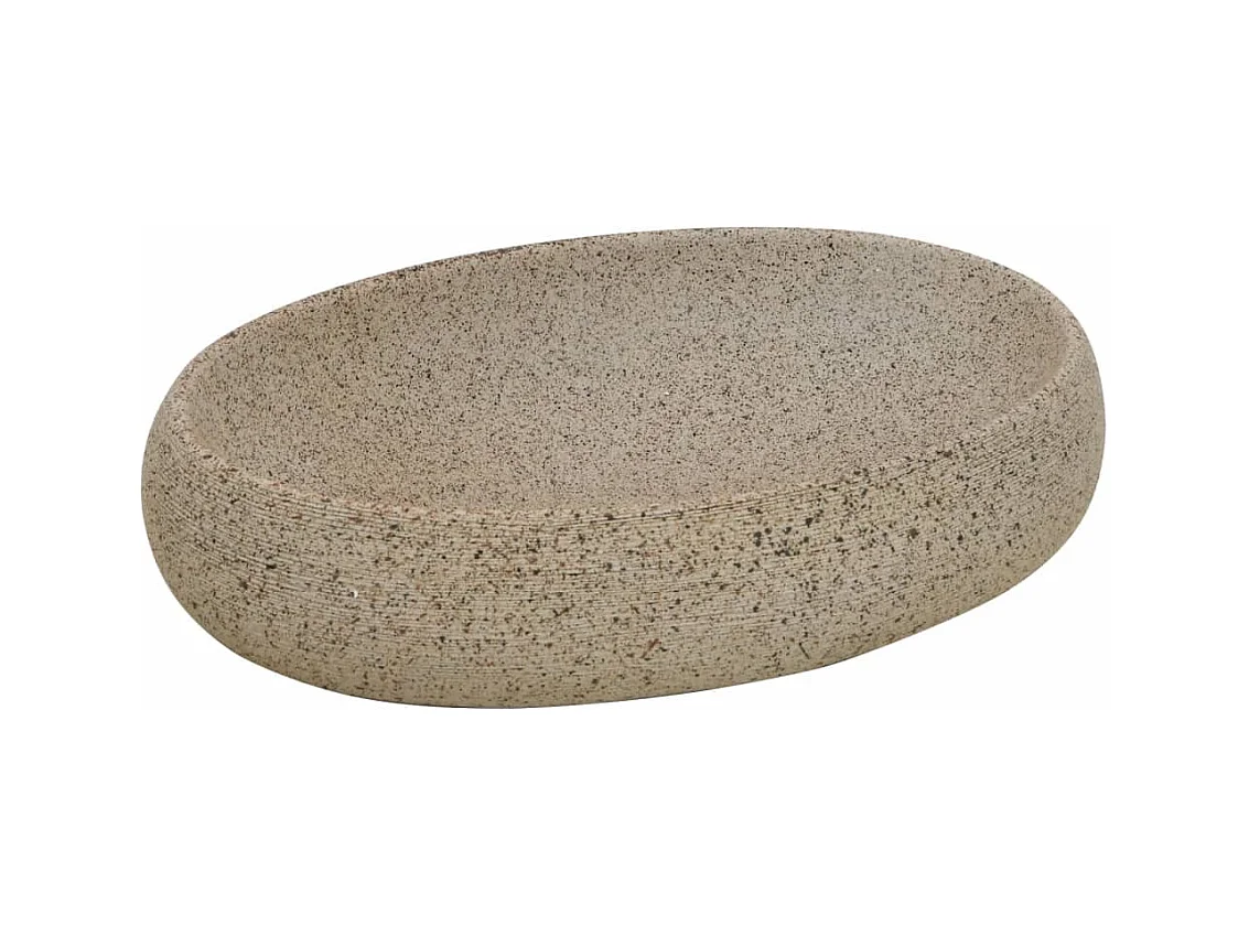 Vasque à poser Lavabo | Bac à laver sable ovale 59x40x15 cm céramique