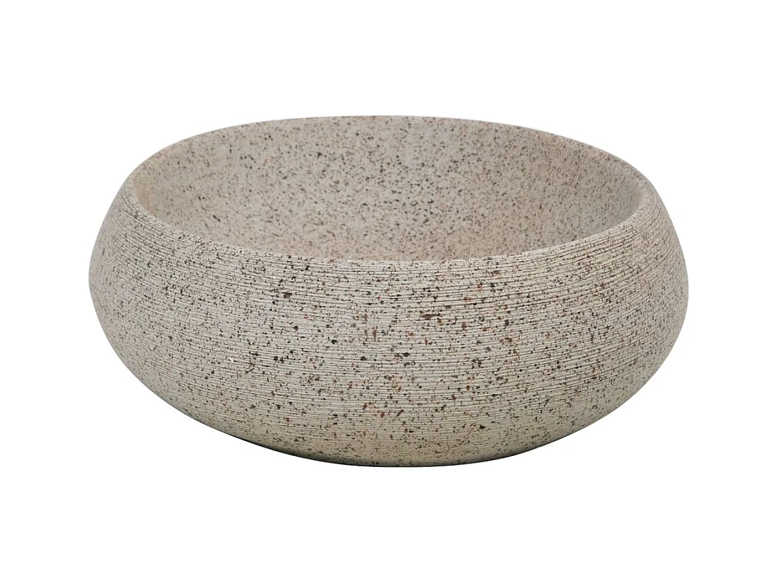 Vasque à poser Lavabo | Bac à laver sable ovale 59x40x15 cm céramique