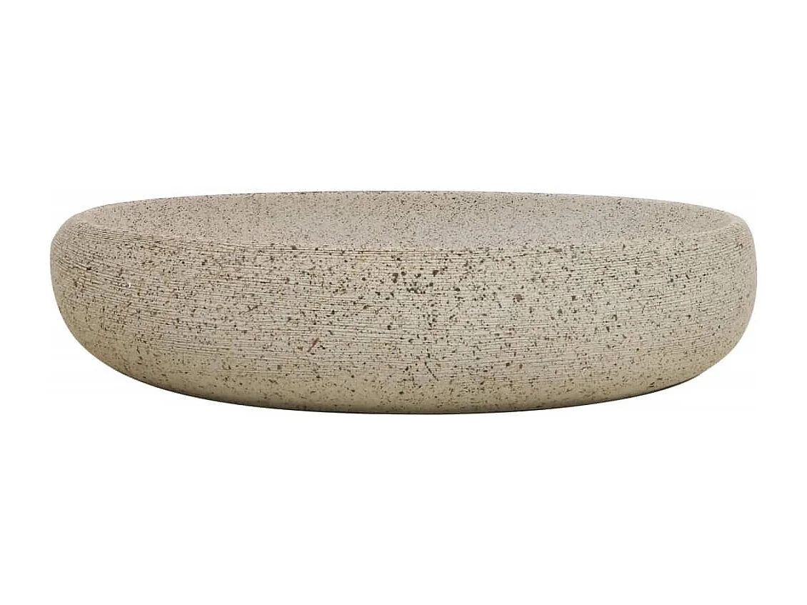 Vasque à poser Lavabo | Bac à laver sable ovale 59x40x15 cm céramique