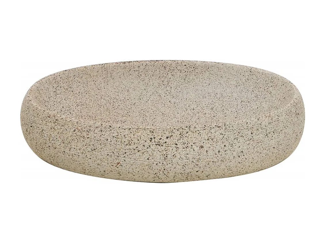 Vasque à poser Lavabo | Bac à laver sable ovale 59x40x15 cm céramique