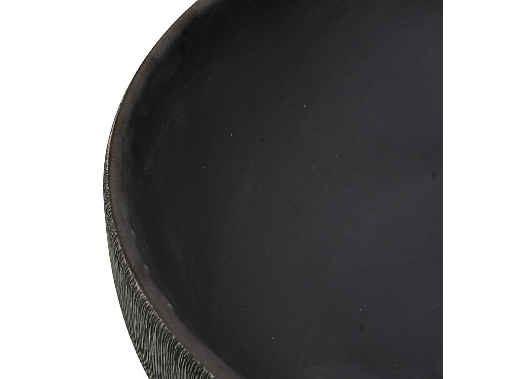Vasque à poser Lavabo | Bac à laver gris et noir ovale 59x40x14 cm céramique