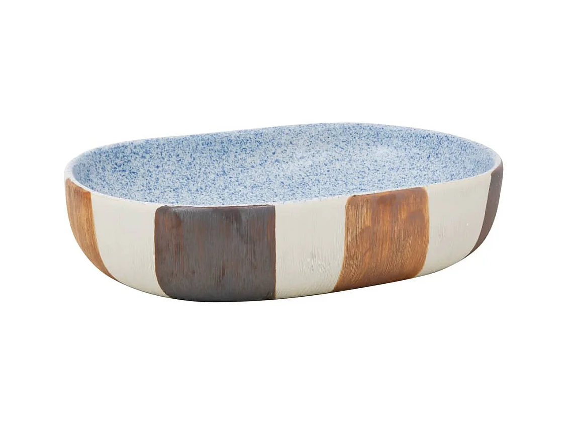 Vasque à poser Lavabo | Bac à laver multicolore ovale 59x40x14 cm céramique