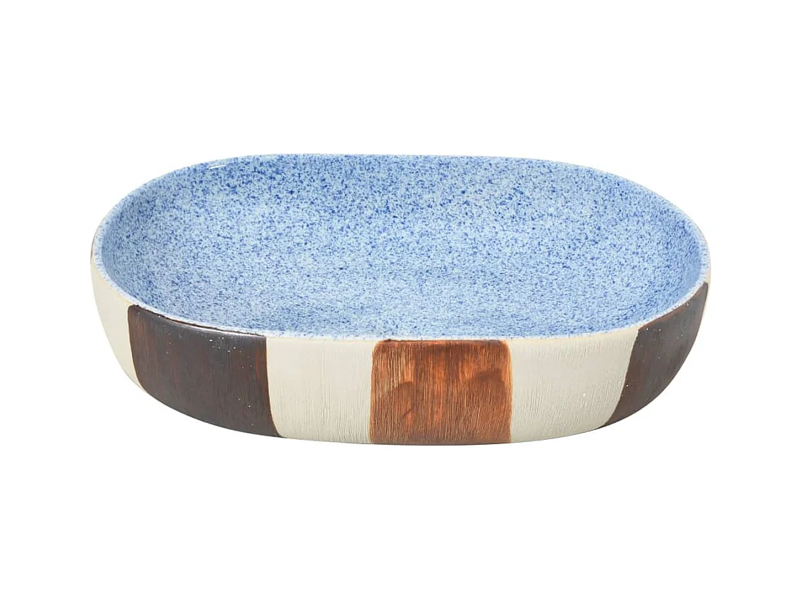 Vasque à poser Lavabo | Bac à laver multicolore ovale 59x40x14 cm céramique