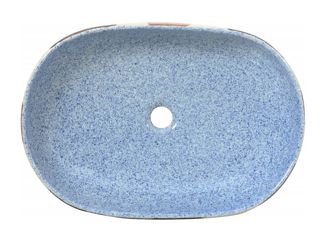 Vasque à poser Lavabo | Bac à laver multicolore ovale 59x40x14 cm céramique