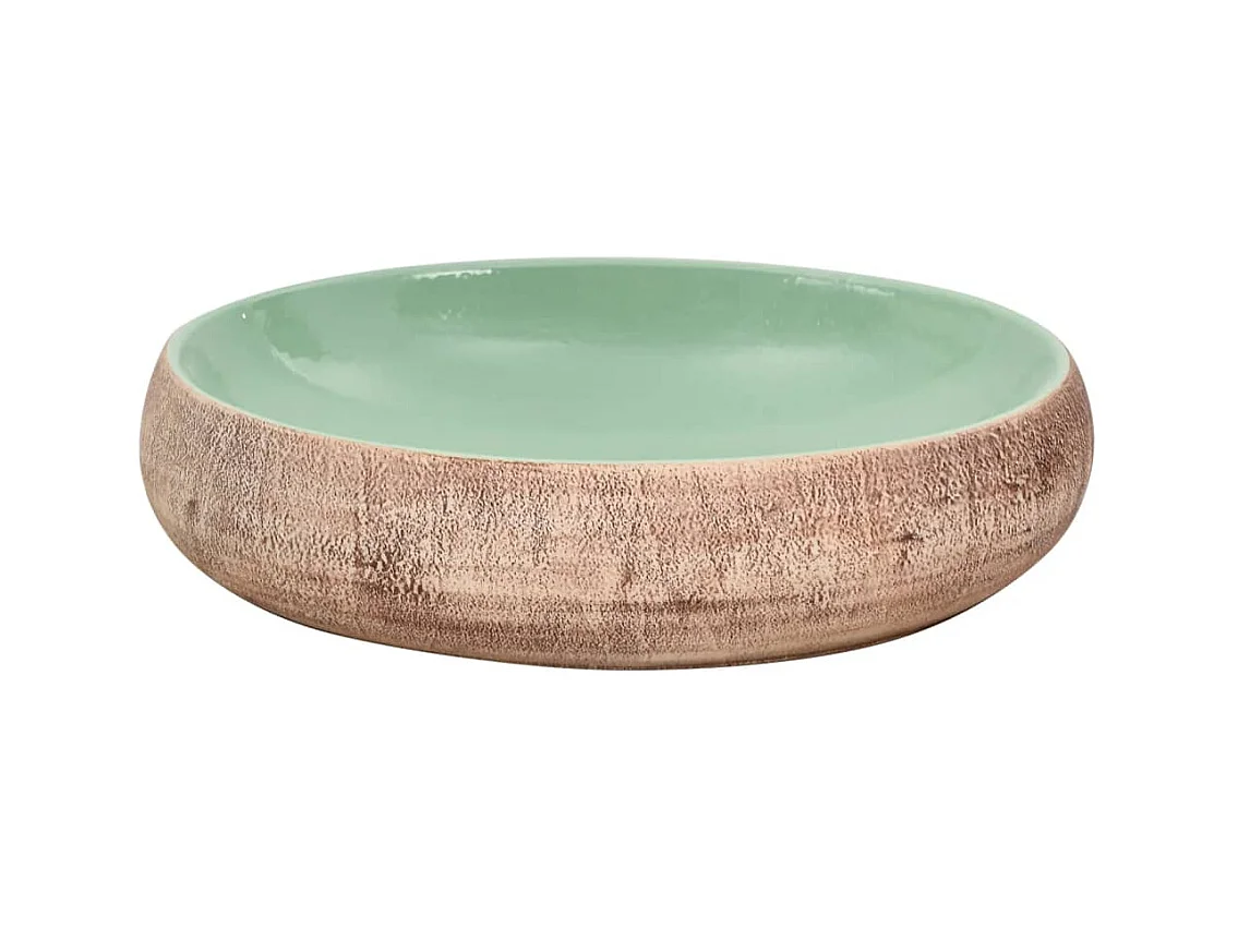 Vasque à poser Lavabo | Bac à laver vert et marron ovale 59x40x15 cm céramique