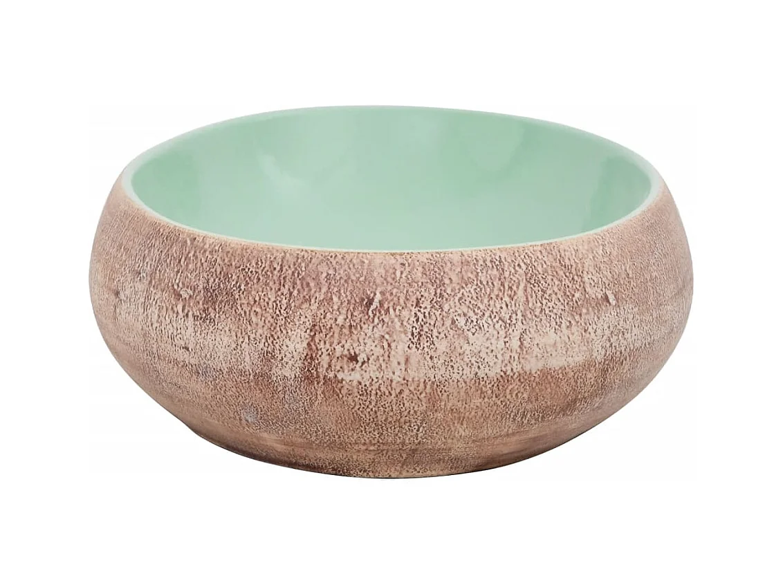 Vasque à poser Lavabo | Bac à laver vert et marron ovale 59x40x15 cm céramique