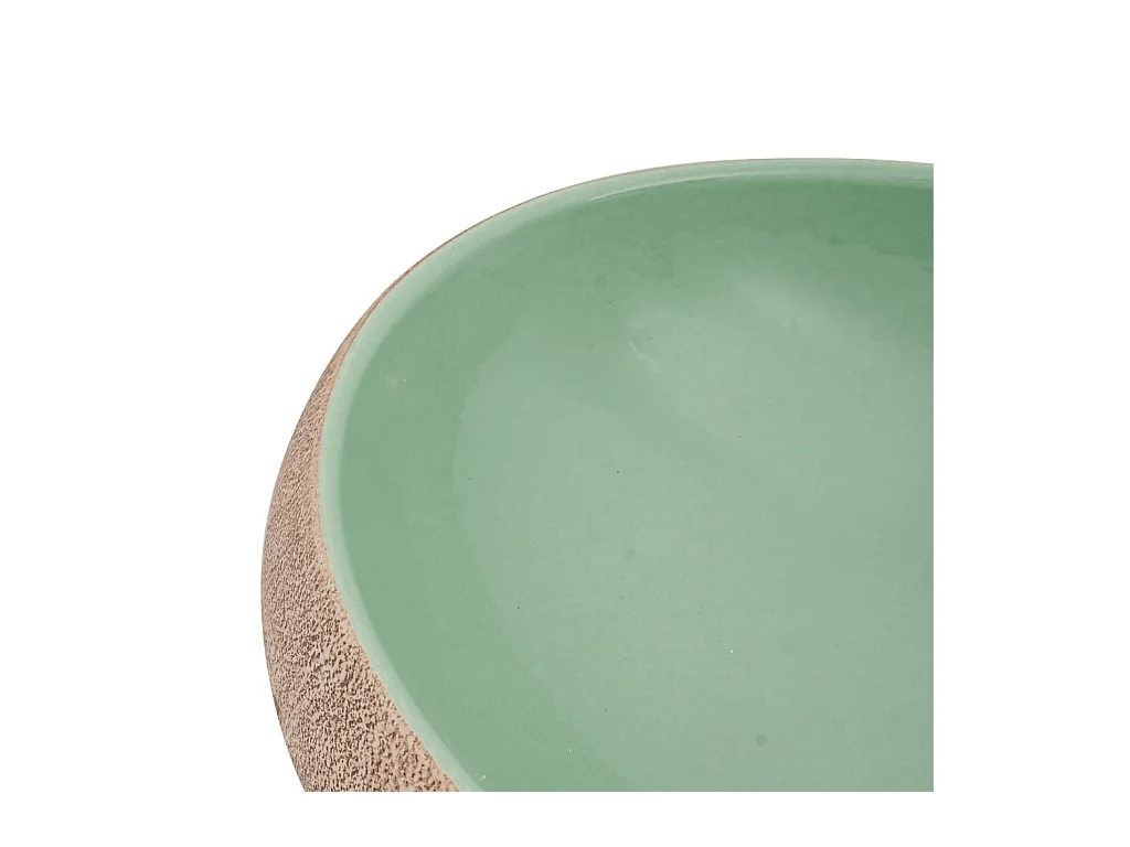 Vasque à poser Lavabo | Bac à laver vert et marron ovale 59x40x15 cm céramique