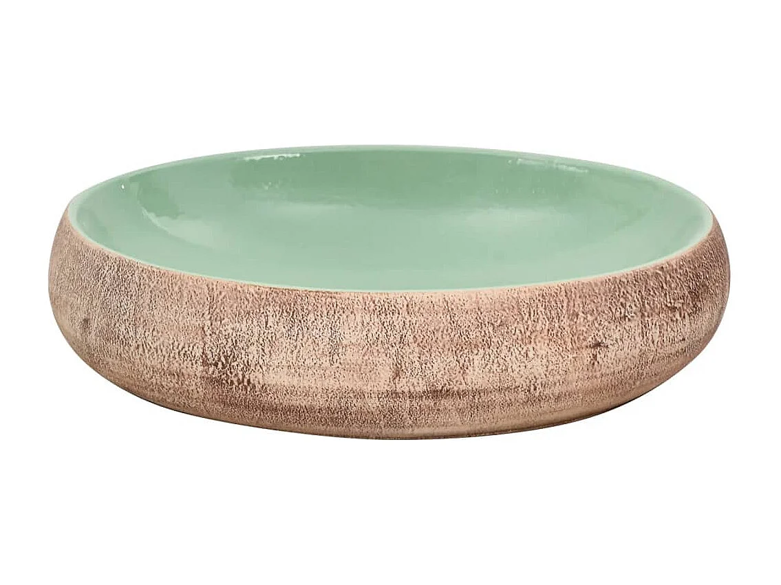 Vasque à poser Lavabo | Bac à laver vert et marron ovale 59x40x15 cm céramique