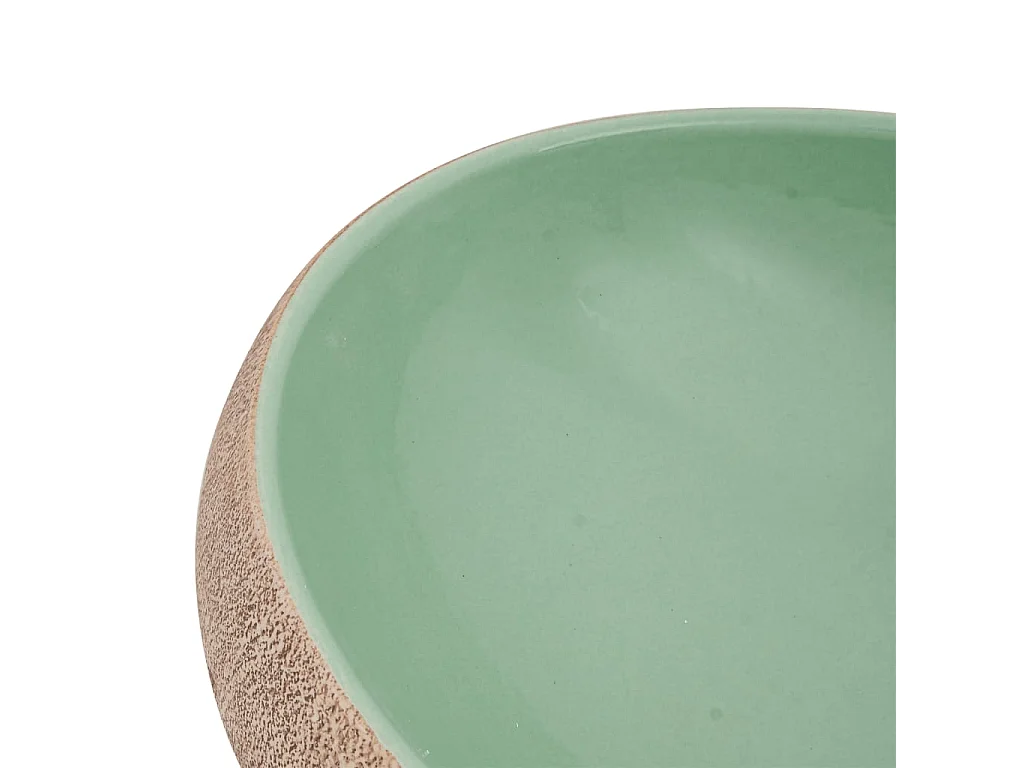 Vasque à poser Lavabo | Bac à laver vert et marron ovale 59x40x15 cm céramique