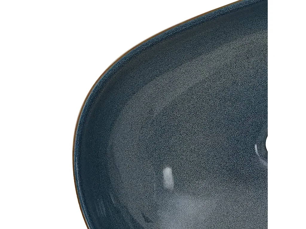 Vasque à poser Lavabo | Bac à laver sable et bleu ovale 59x40x14 cm céramique