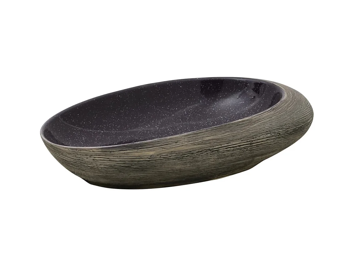 Vasque à poser Lavabo | Bac à laver violet et gris ovale 59x40x14 cm céramique