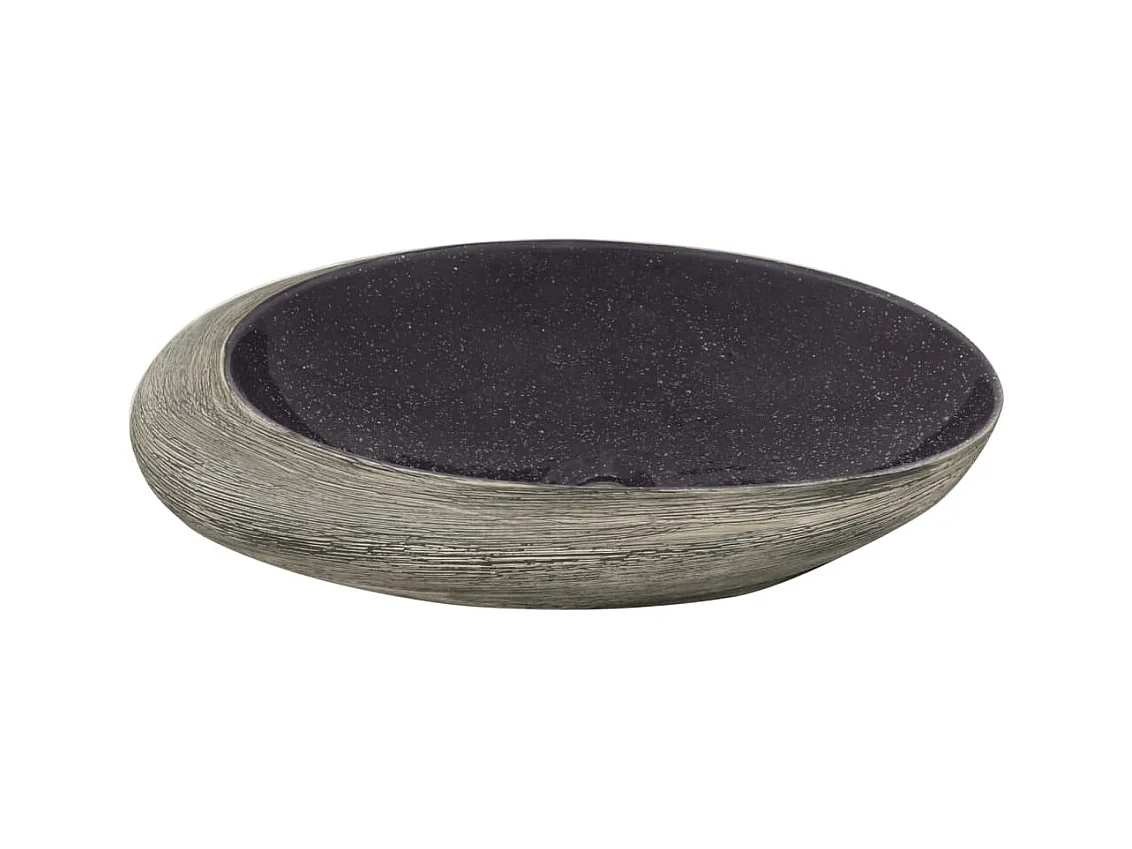 Vasque à poser Lavabo | Bac à laver violet et gris ovale 59x40x14 cm céramique