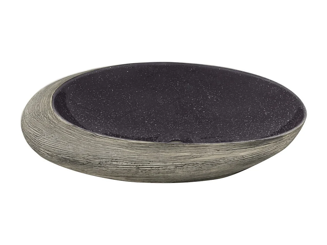 Vasque à poser Lavabo | Bac à laver violet et gris ovale 59x40x14 cm céramique