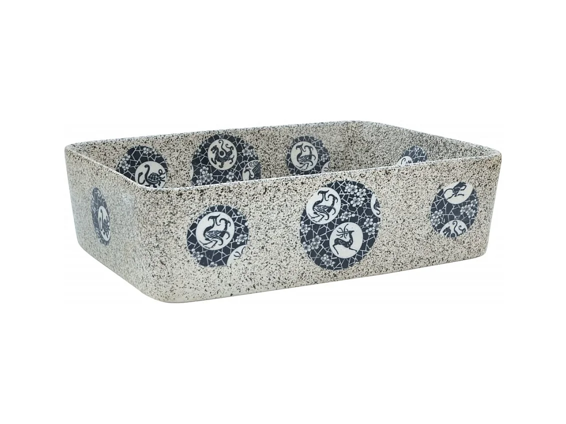 Vasque à poser Lavabo | Bac à laver multicolore rectangulaire 46x35,5x13cm céramique