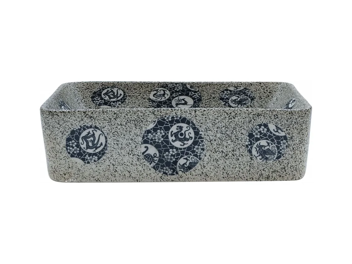 Vasque à poser Lavabo | Bac à laver multicolore rectangulaire 46x35,5x13cm céramique