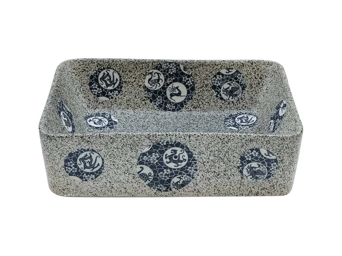 Vasque à poser Lavabo | Bac à laver multicolore rectangulaire 46x35,5x13cm céramique