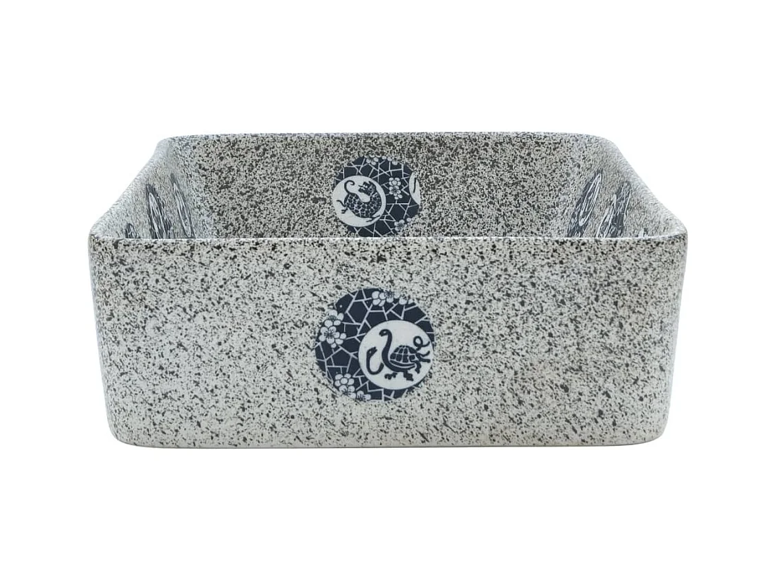 Vasque à poser Lavabo | Bac à laver multicolore rectangulaire 46x35,5x13cm céramique