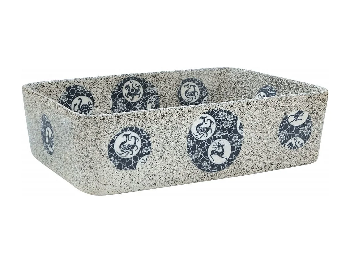 Vasque à poser Lavabo | Bac à laver multicolore rectangulaire 46x35,5x13cm céramique