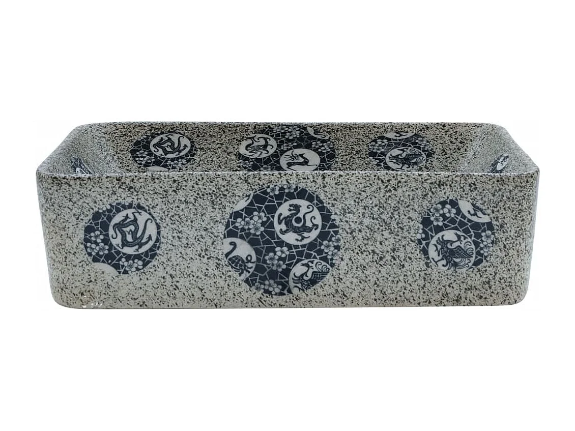 Vasque à poser Lavabo | Bac à laver multicolore rectangulaire 46x35,5x13cm céramique