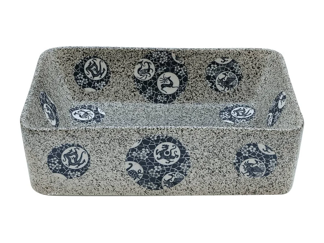 Vasque à poser Lavabo | Bac à laver multicolore rectangulaire 46x35,5x13cm céramique