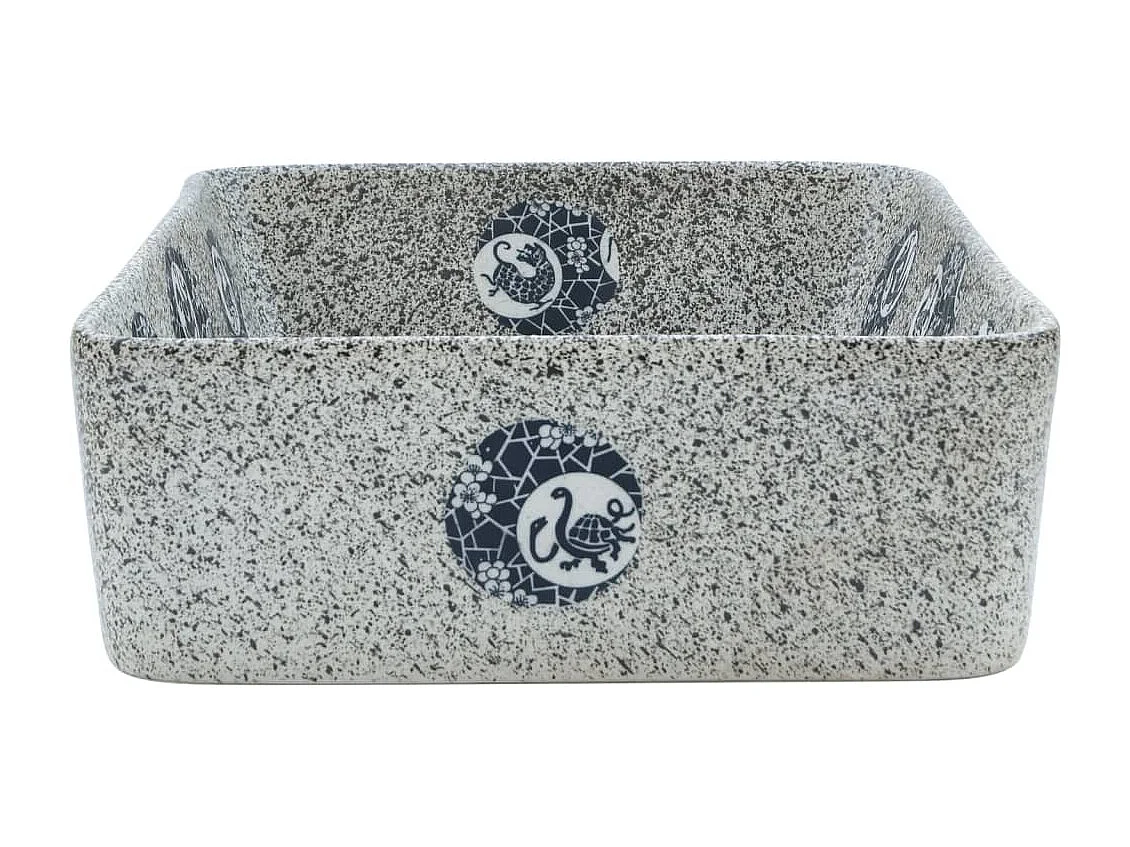 Vasque à poser Lavabo | Bac à laver multicolore rectangulaire 46x35,5x13cm céramique