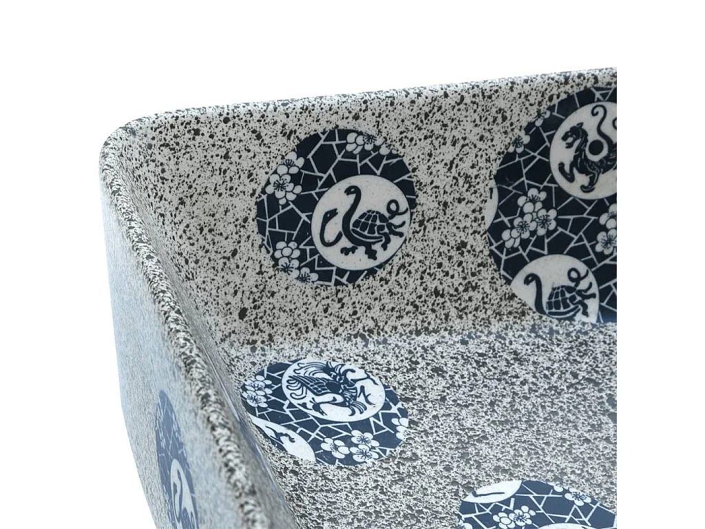 Vasque à poser Lavabo | Bac à laver multicolore rectangulaire 46x35,5x13cm céramique