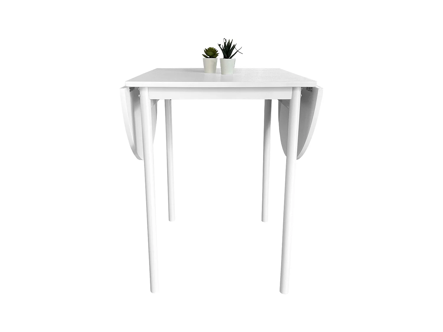 Table de cuisine extensible Butterfly et 2 chaises, blanc, 55-115 x 61 x 74 cm