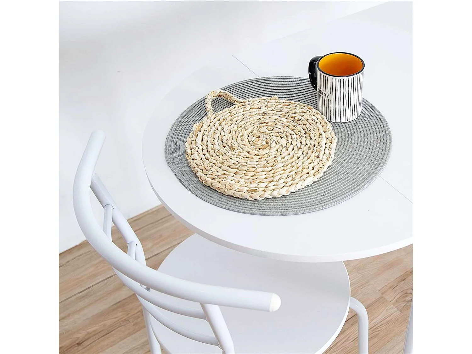 Mesa de cozinha extensível Butterfly e 2 cadeiras, brancas, 55-115 x 61 x 74 cm