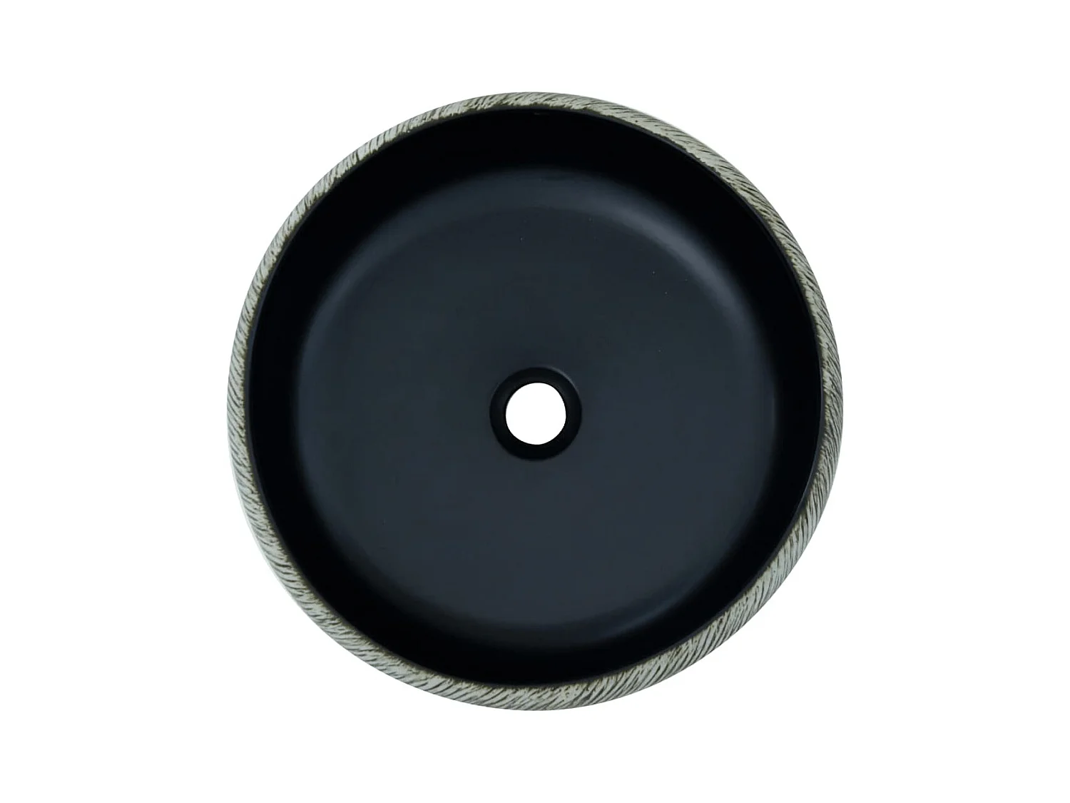 Vasque à poser Lavabo | Bac à laver noir et gris rond Φ41x14 cm céramique