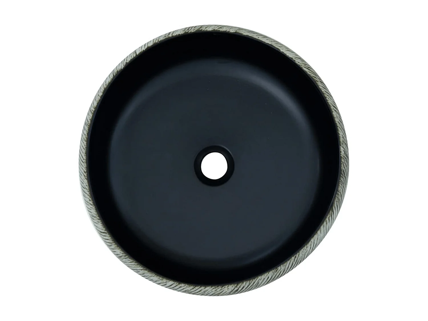 Vasque à poser Lavabo | Bac à laver noir et gris rond Φ41x14 cm céramique