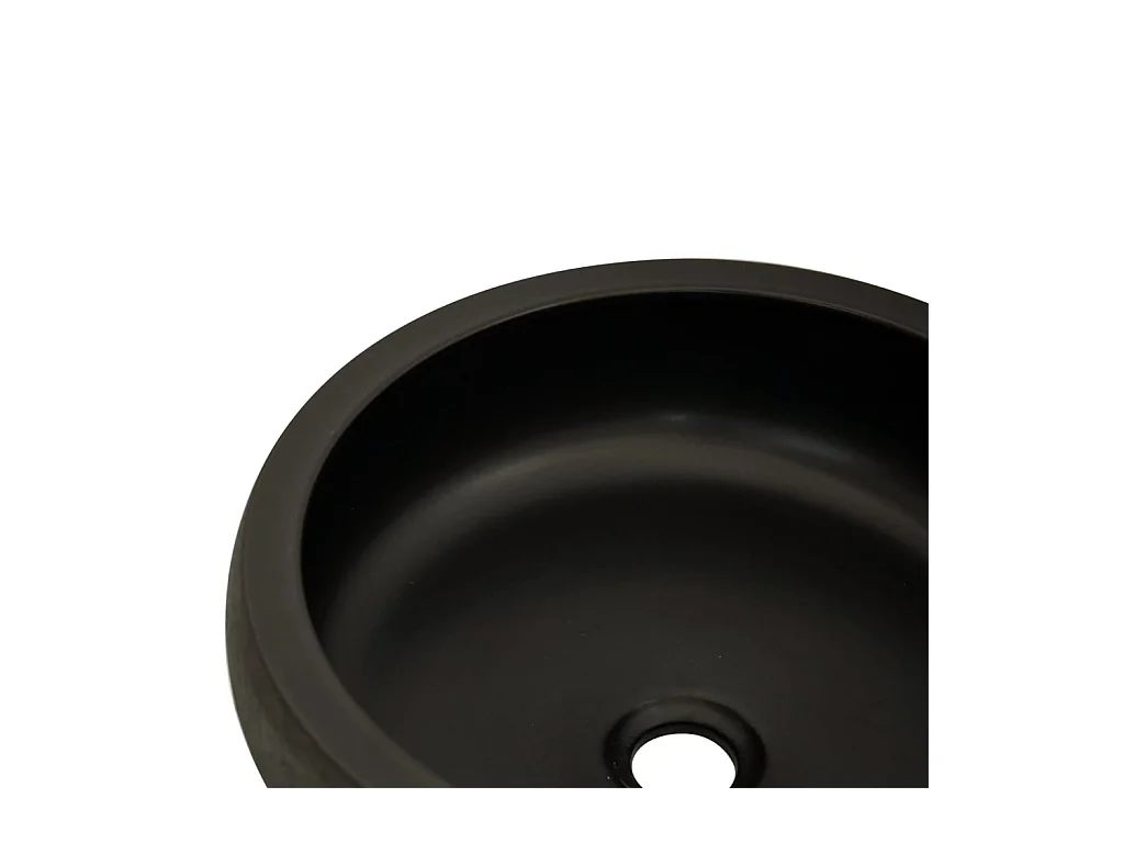 Vasque à poser Lavabo | Bac à laver noir et marron rond Φ41x14 cm céramique