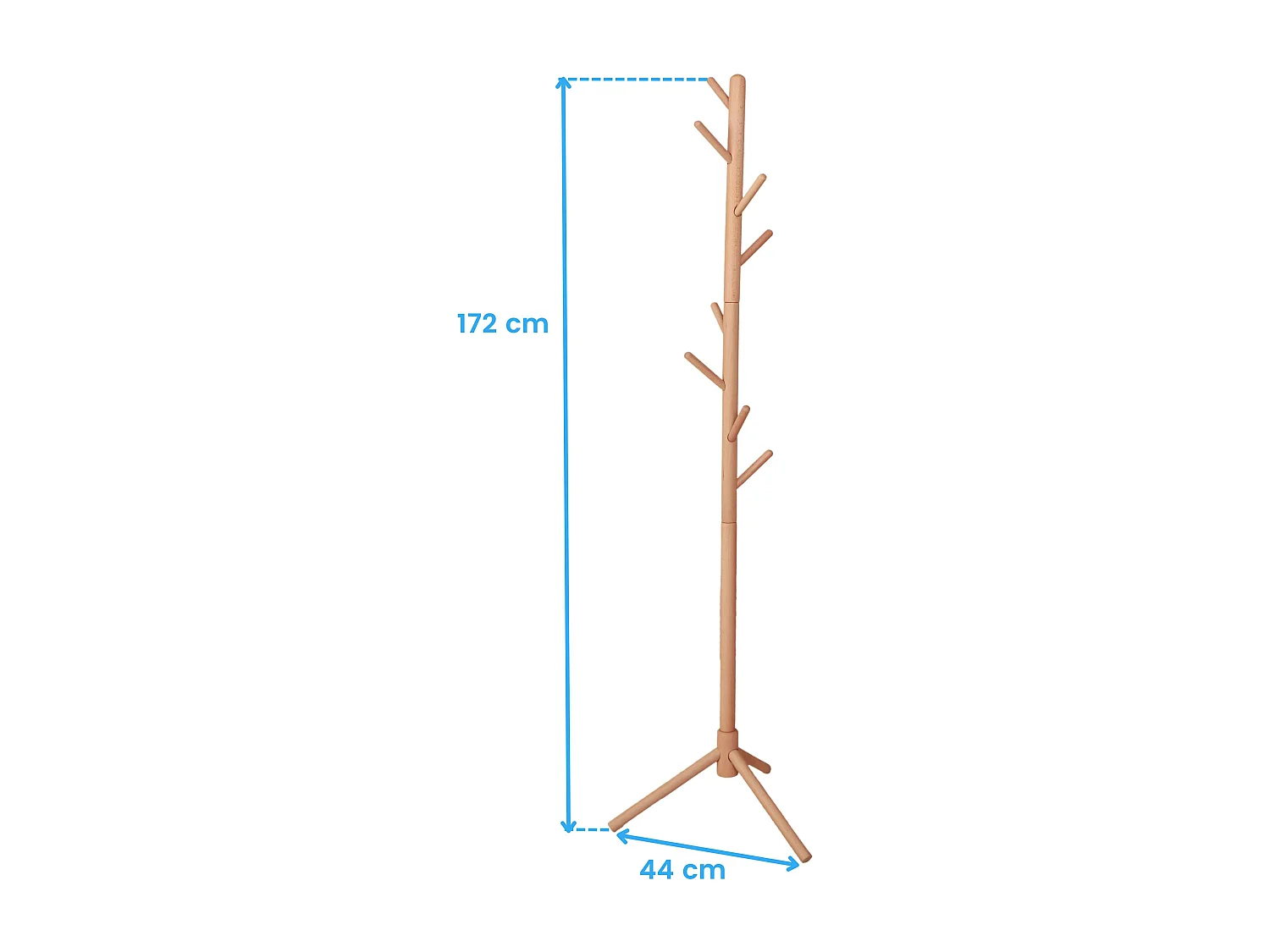 Porte-manteau Reki 8 cintres en bois de hêtre et de chêne 44 x 172 x 44 cm
