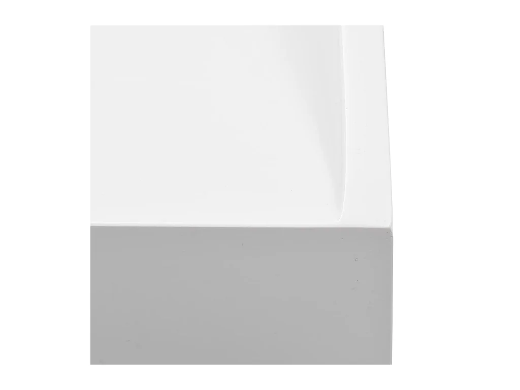 Lavabo salle de bain-Vasque à poser 120x46x11 cm Fonte minérale/marbre Blanc