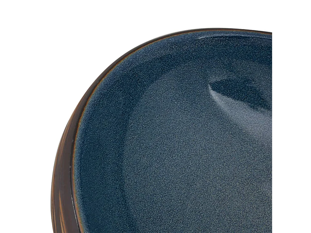 Vasque à poser Lavabo | Bac à laver marron et bleu ovale 59x40x15 cm céramique