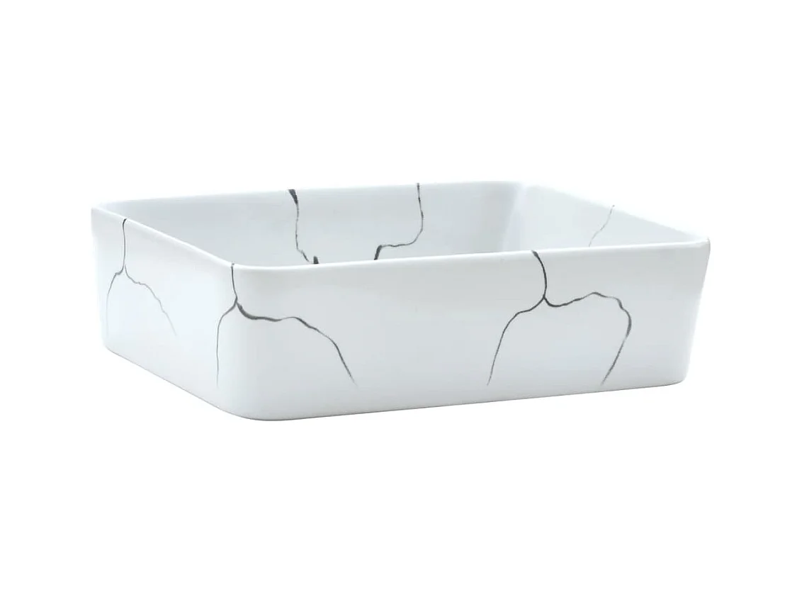 Vasque à poser Lavabo | Bac à laver blanc rectangulaire 46x35,5x13 cm céramique