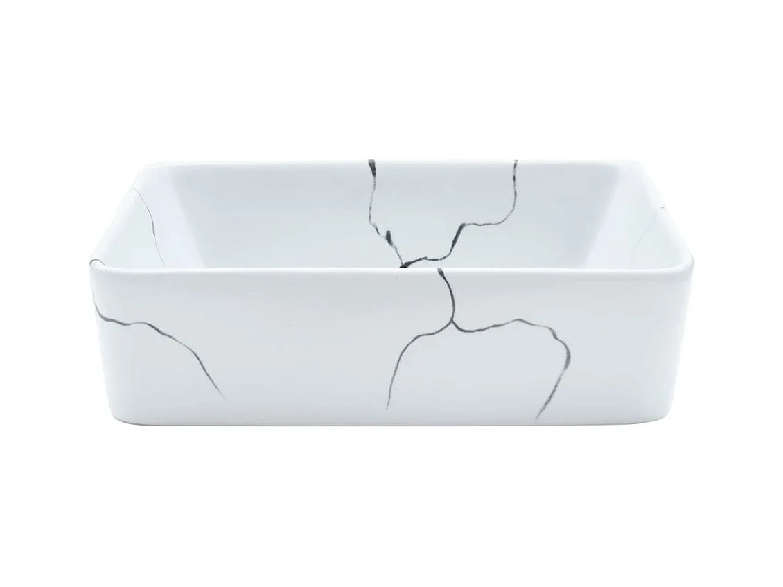 Vasque à poser Lavabo | Bac à laver blanc rectangulaire 46x35,5x13 cm céramique