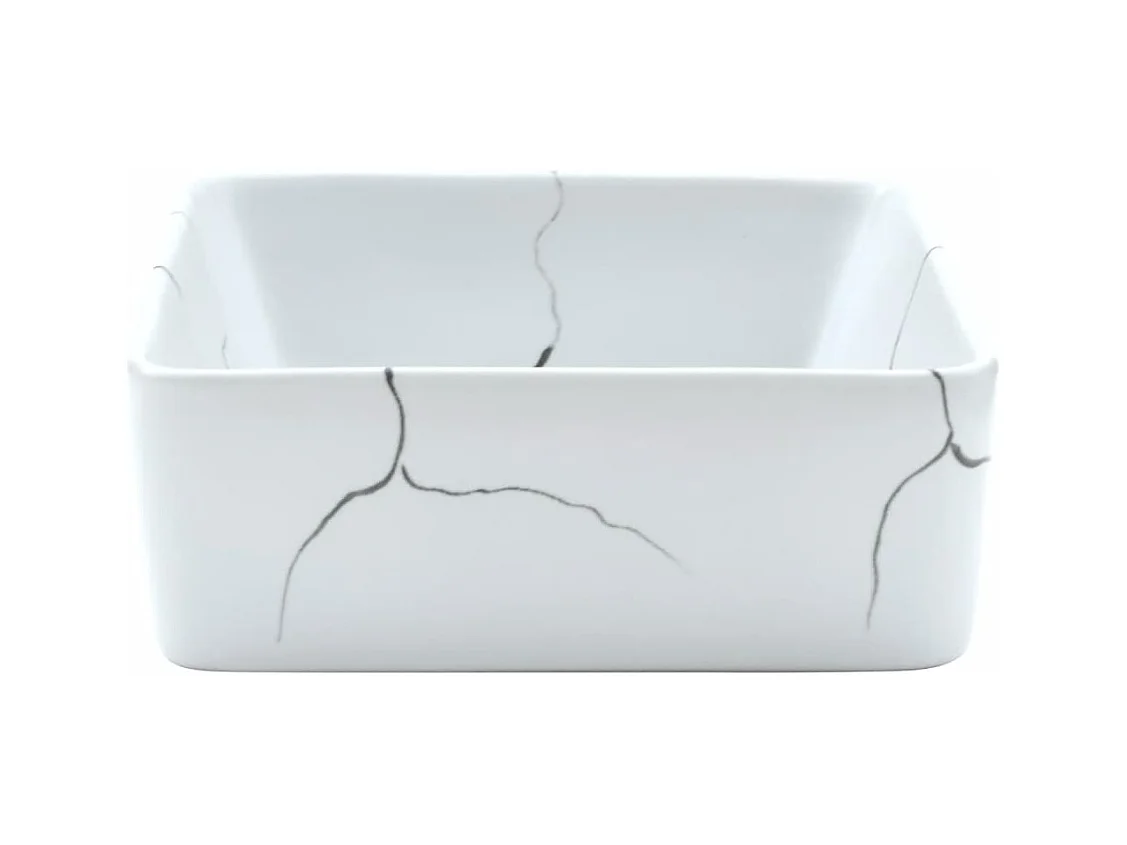 Vasque à poser Lavabo | Bac à laver blanc rectangulaire 46x35,5x13 cm céramique