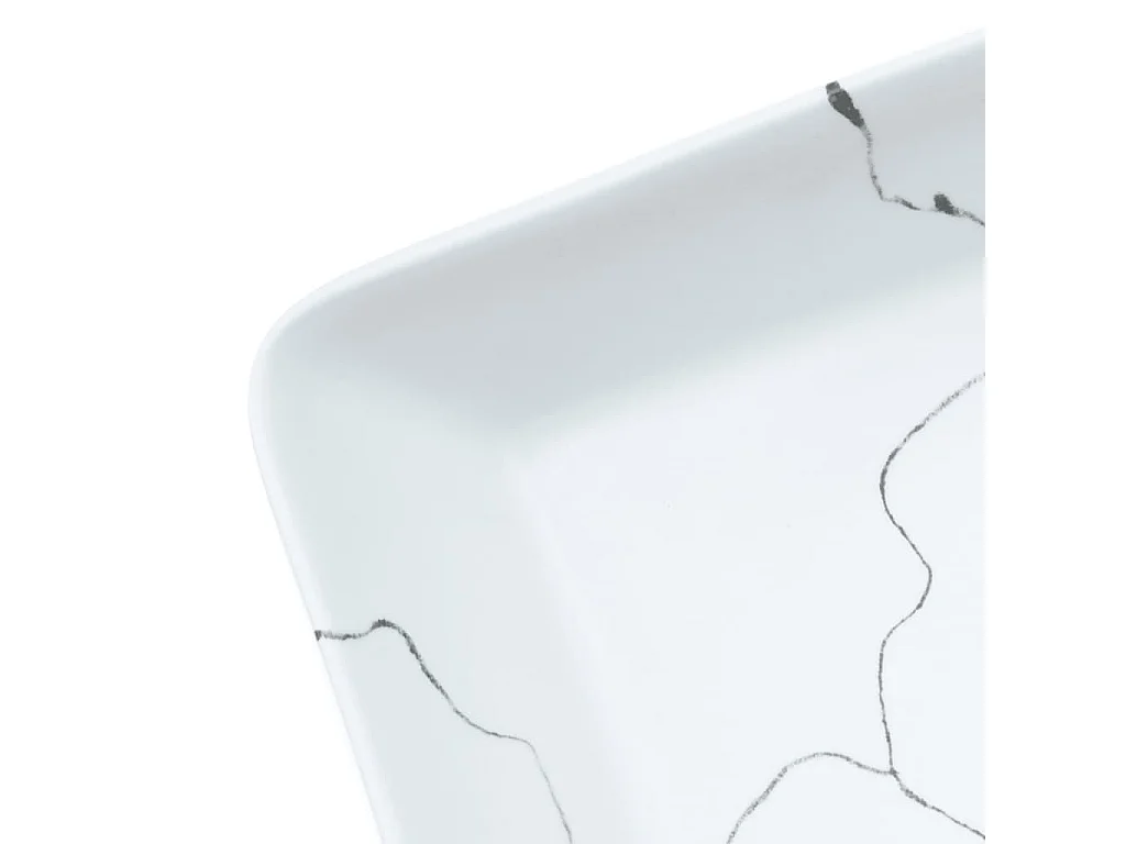 Vasque à poser Lavabo | Bac à laver blanc rectangulaire 46x35,5x13 cm céramique