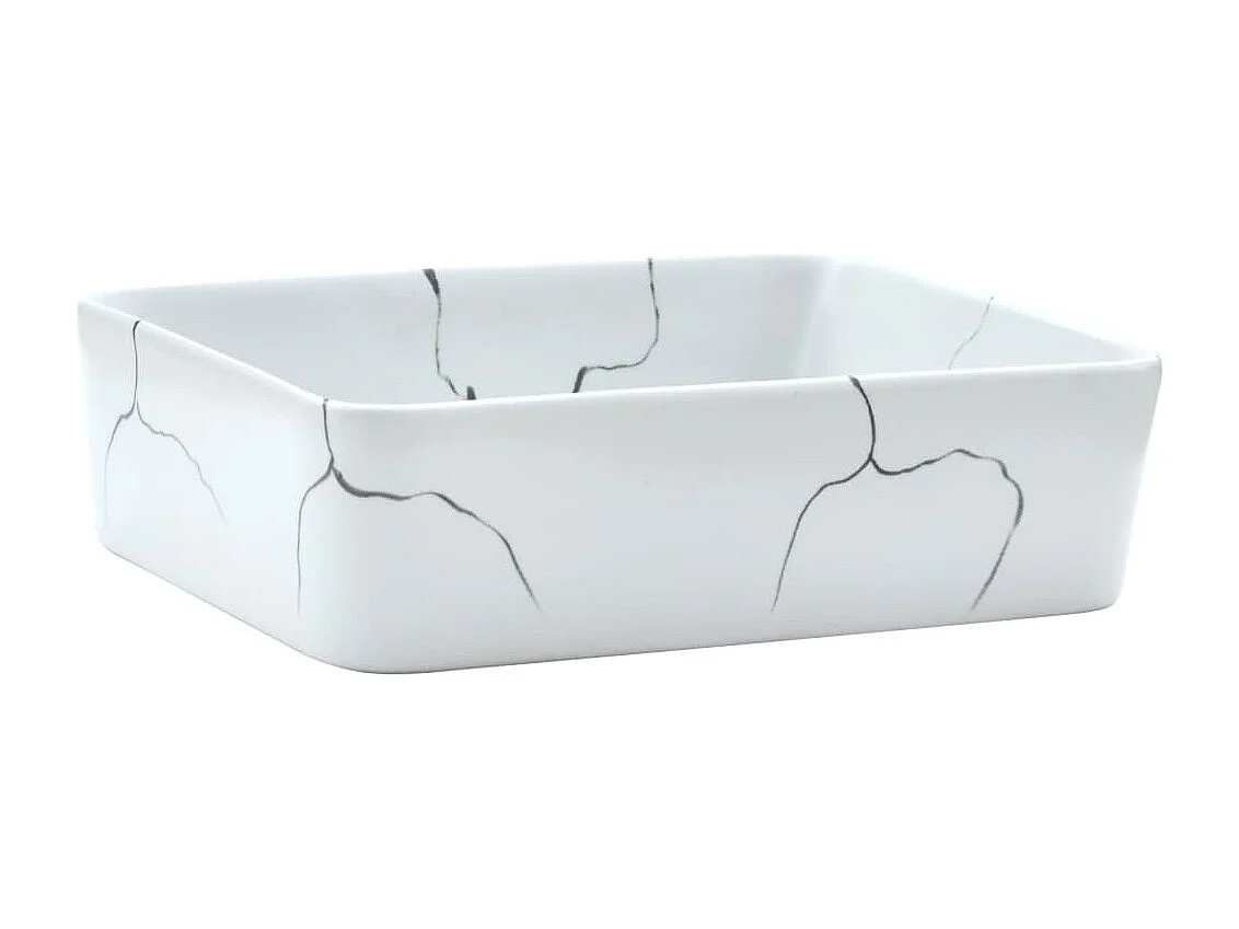 Vasque à poser Lavabo | Bac à laver blanc rectangulaire 46x35,5x13 cm céramique