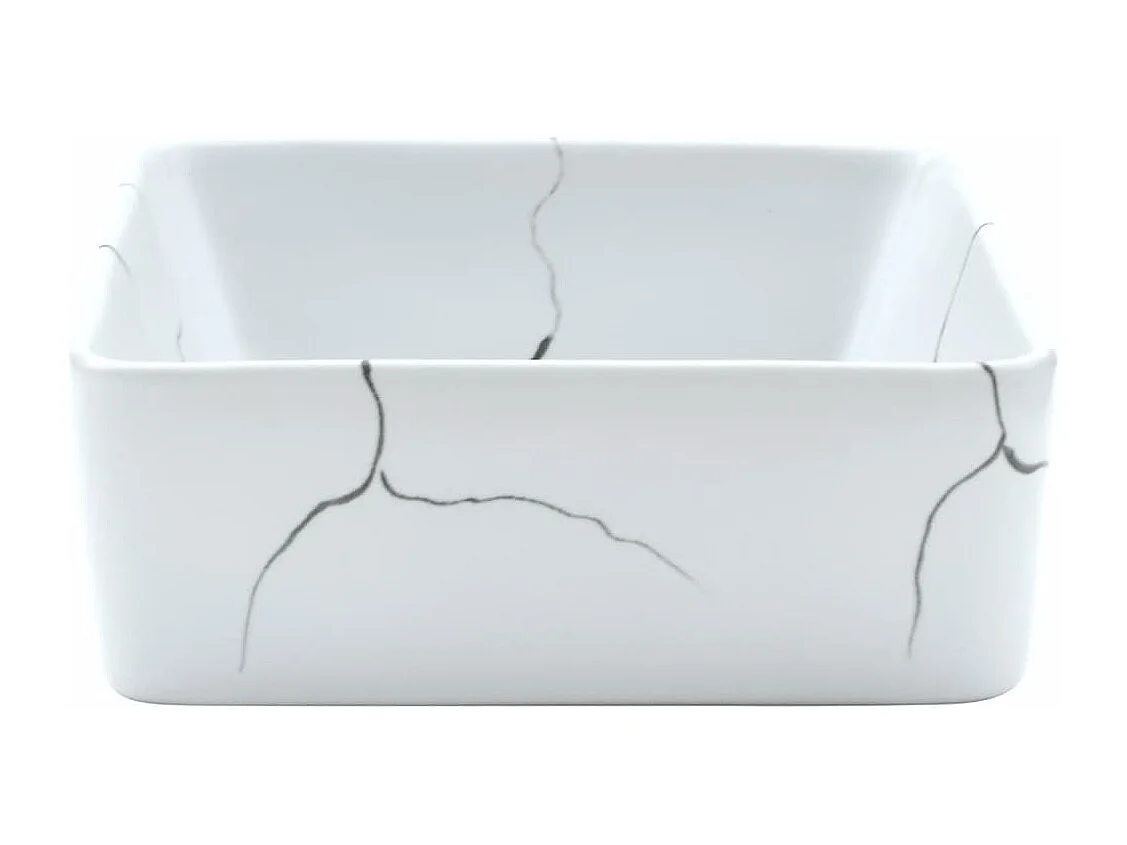 Vasque à poser Lavabo | Bac à laver blanc rectangulaire 46x35,5x13 cm céramique