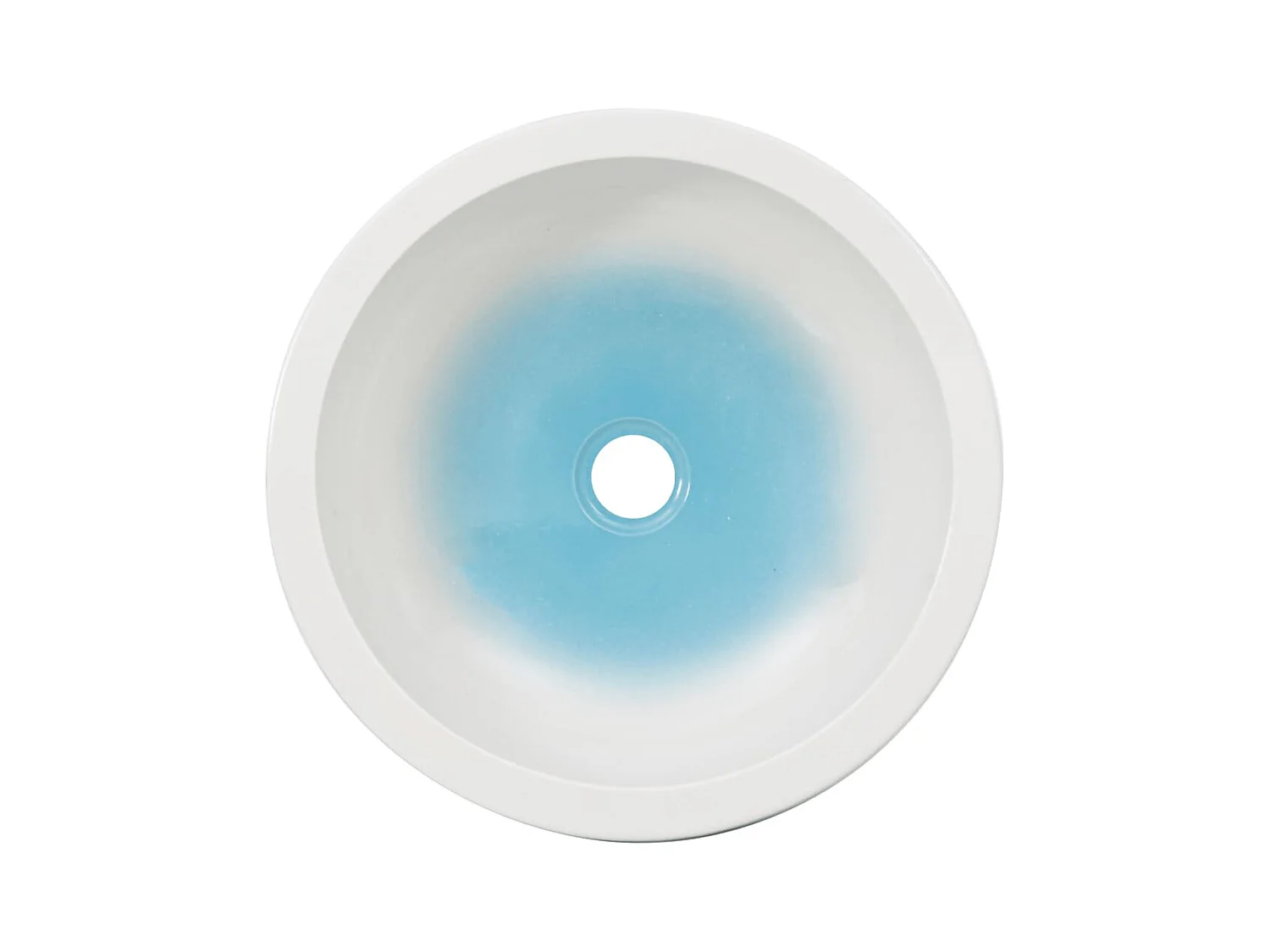 Vasque à poser Lavabo | Bac à laver blanc et bleu rond Φ41x14 cm céramique